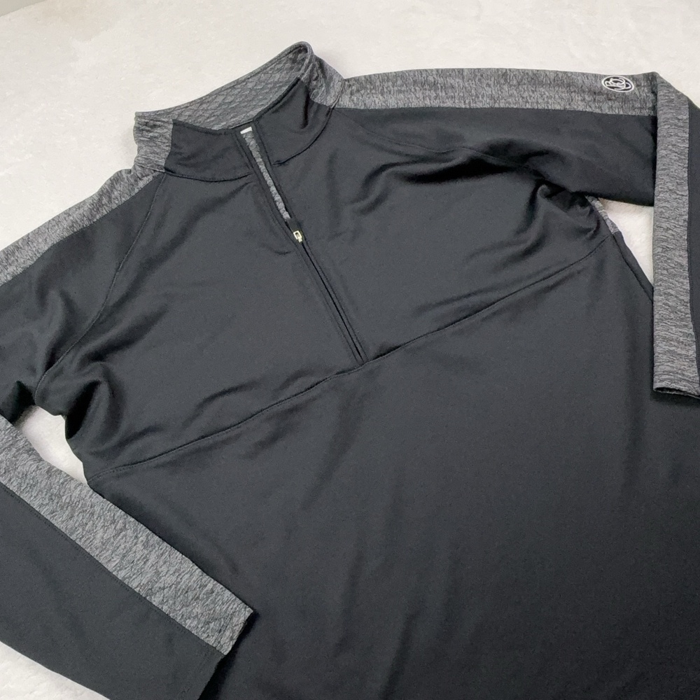 FootJoy Golf Jacket Womens XL Black Colorblock 1/2 Zip Mock Neck Stretch